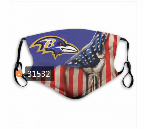 NFL 2020 Baltimore Ravens #54 Dust mask with filter->nfl dust mask->Sports Accessory